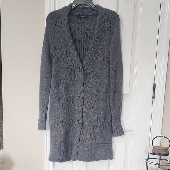 GAP Sweaters - GAP Charcoal Cable Knit Cardigan